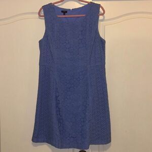 Talbots periwinkle blue lace a line event dress woman's size 16P petite XLP
